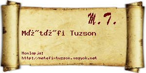 Mátéfi Tuzson névjegykártya